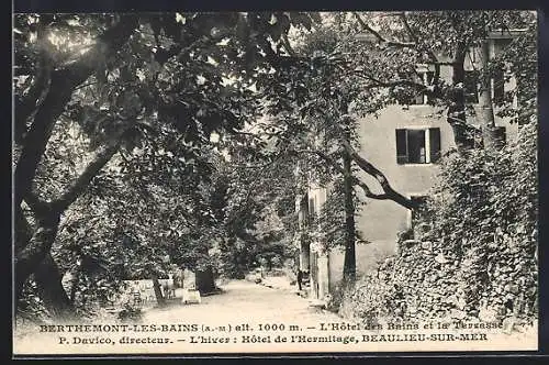 AK Berthémont-les-Bains, L`Hôtel des Bains et la Terrasse