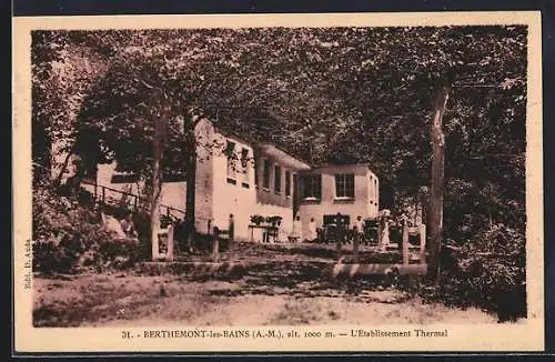 AK Berthemont-les-Bains, L`Établissement Thermal à 1000 m d`altitude