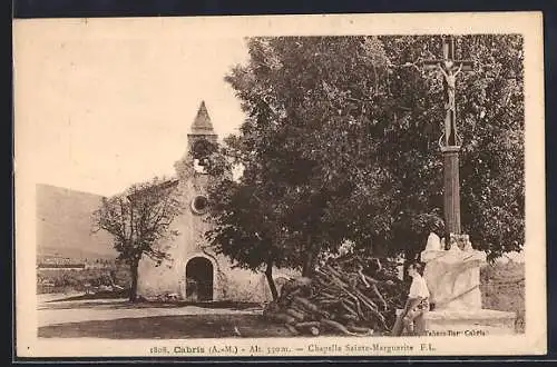 AK Cabris, Chapelle Sainte-Marguerite et croix monumentale