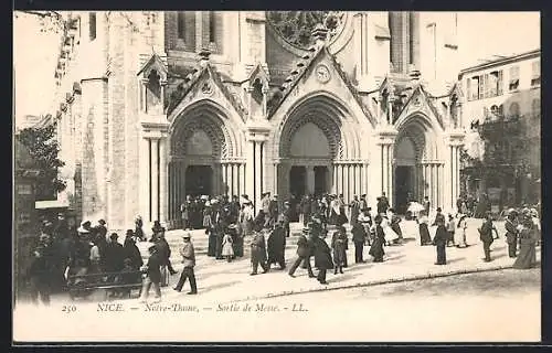 AK Nice, Notre-Dame, Sortie de Messe