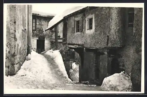 AK Beuil, Vieilles maisons sous la neige
