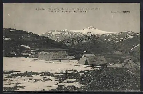 AK Beuil, Vue générale au sortir des Gorges de Cians et le Mont Mounier Alt. 2818 m