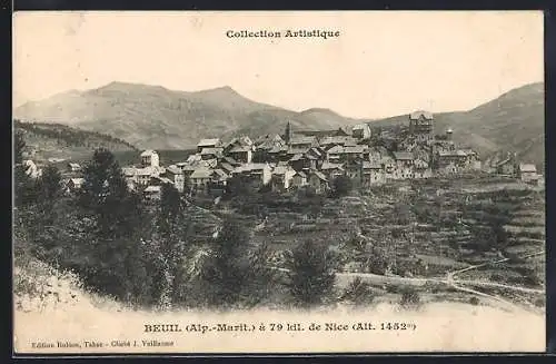 AK Beuil, Vue du village dans les Alpes-Maritimes à 79 km de Nice