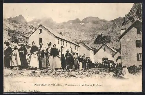 AK Saint-Martin-Vésubie, Procession à la Madone de Fenestre