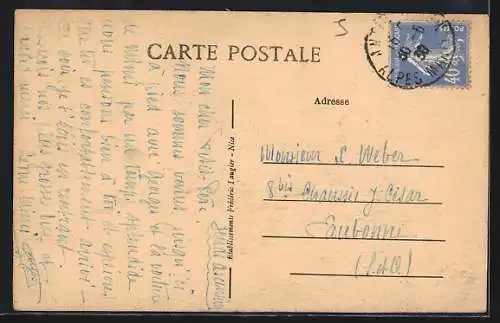 AK Biot, Le Pont de la Brague et vue sur le village