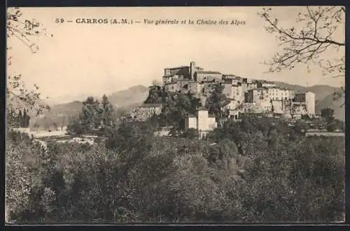AK Carros, Vue générale et la Chaîne des Alpes