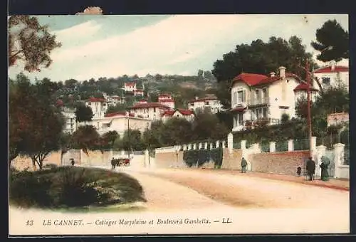 AK Le Cannet, Cottages Marjolaine et Boulevard Gambetta