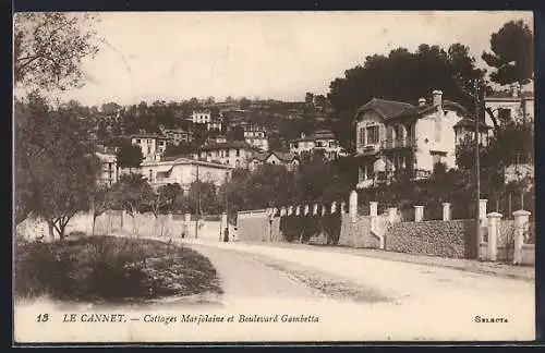 AK Le Cannet, Cottages Marjolaine et Boulevard Gambetta