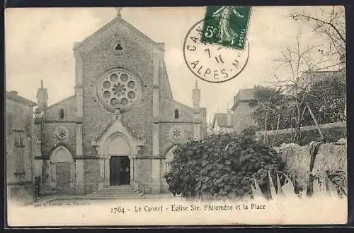 AK Le Cannet, Église Ste. Philomène et la Place