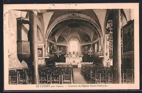 AK Le Cannet, Intérieur de l`Église Sainte-Catherine