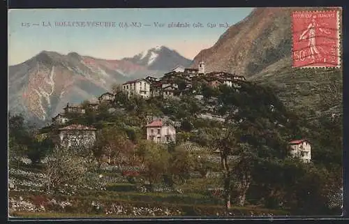 AK La Bollène-Vésubie, Vue générale du village à 650 m d`altitude
