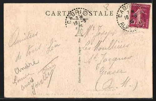 AK Cabris, Un coin du village et le Grand Pré