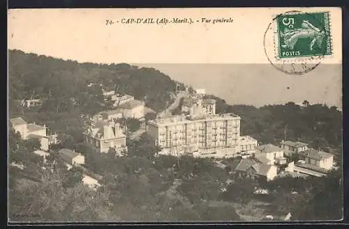 AK Cap-d`Ail, Vue générale du village et de la mer
