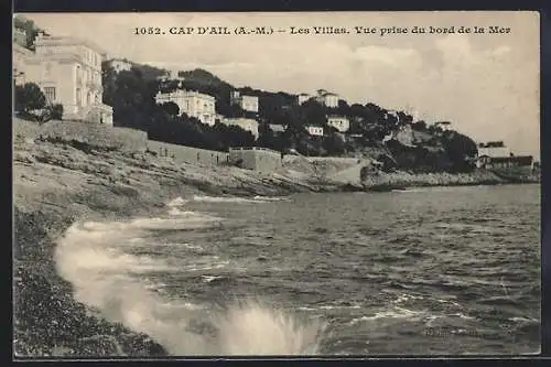 AK Cap d`Ail, Les Villas. Vue prise du bord de la Mer