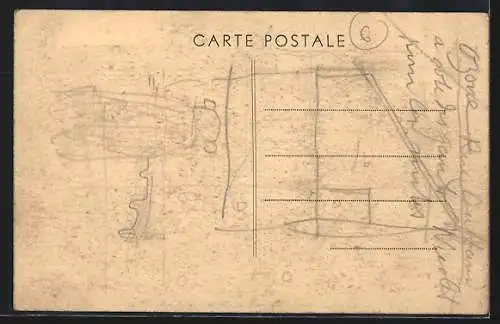 AK Carros, Entrée du village avec château sur la colline