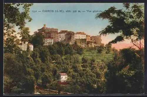 AK Carros, Vue générale du village sur la colline