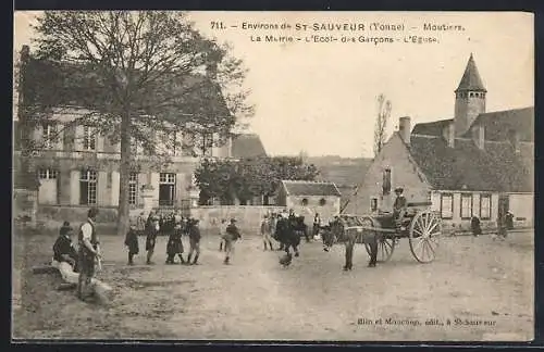 AK Moutiers, La Mairie, L`Ecole des Garcons, L`Eglise