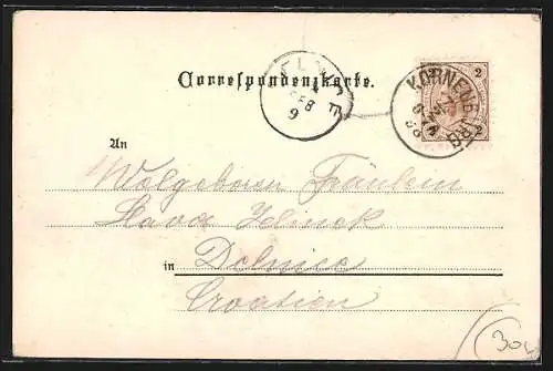 Lithographie Korneuburg, Erzherzog Albrecht-Kaserne, Kaiser Franz Josef-Kaserne