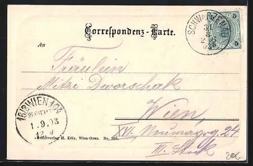 AK Horn, Strassenpartie mit Kirchen