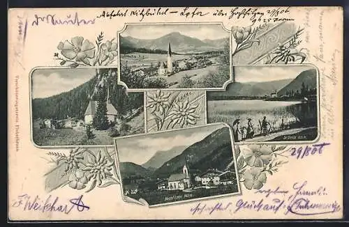 AK Hochfilzen, Ortsansicht mit Kirche, St. Adolari, St. Jacob, St. Ulrich