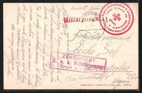 AK Aflenz, Bürgergasse mit Geschäften