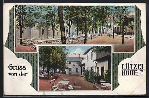 AK Frankenberg / Sachsen, Gasthof Lützel Höhe mit Biergarten