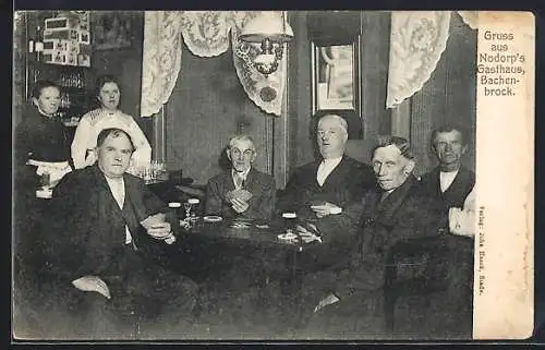 AK Steinkirchen / Altenlande, Gasthaus Bachenbrock von D. Nodorp, Männer beim Kartenspiel
