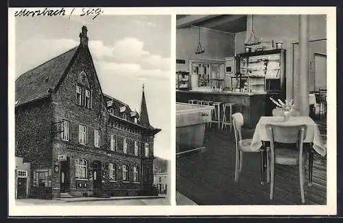 AK Morsbach /Sieg, Hotel Prinz Heinrich, Inh. H. Mattschke, Innen- und Aussenansicht