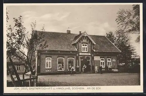 AK Odisheim, Joh. Oest, Gastwirtschaft und Handlung