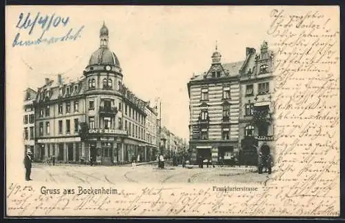 AK Bockenheim, Cafe Bellevue in der Frankfurter Strasse
