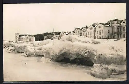 Foto-AK Heiligendamm, Ortsansicht im Eis