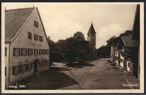 AK Peiting /Obb., Gasthof zur Post am Hauptplatz