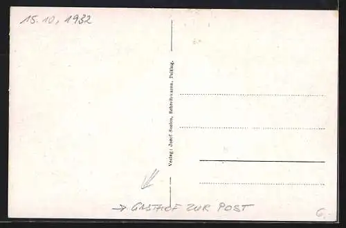 AK Peiting /Obb., Gasthof zur Post am Hauptplatz