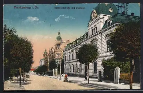 AK Frankenberg i. Sa., Humboldstrasse mit Postamt