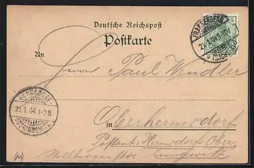 Lithographie Frankenberg / Sachsen, Ortsansicht mit Flusspartie