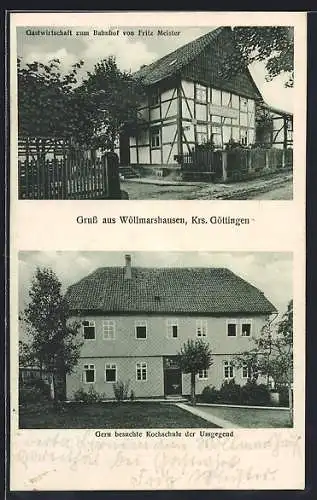 AK Wöllmarshausen, Gasthaus zum Bahnhof, Kochschule