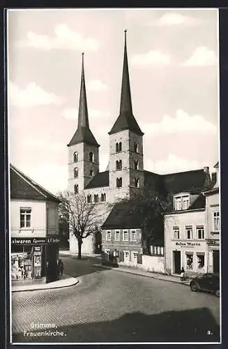 AK Grimma, Strasse an der Frauenkirche
