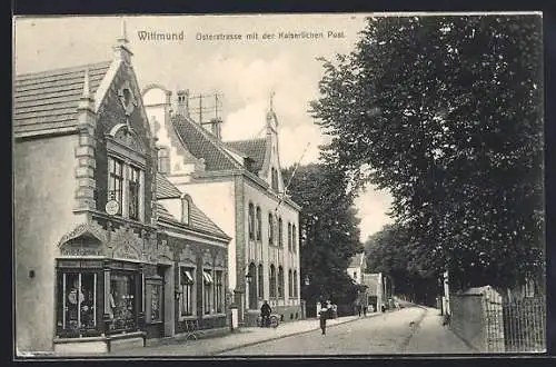 AK Wittmund, Osterstrasse mit der Kaiserlichen Post
