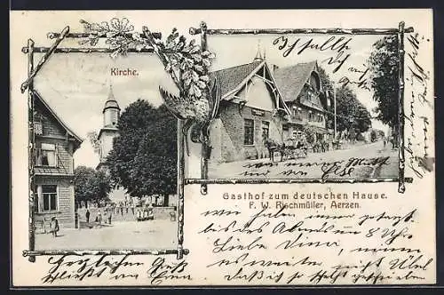 AK Aerzen, Gasthof zum deutschen Hause, Bes. F. W. Rischmüller