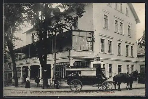 AK Bad Rothenfelde, Partie am Hotel zur Post, Bes. Wilh. Potthoff