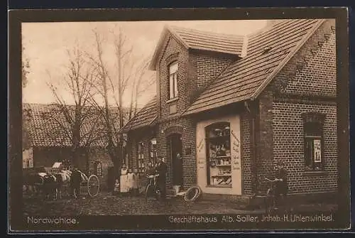 AK Nordwohlde, Geschäftshaus Alb. Soller, Inh. H. Uhlenwinkel