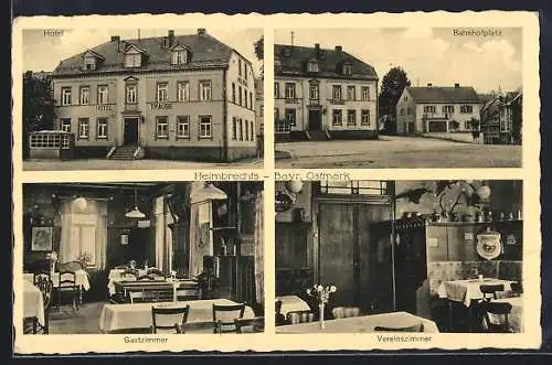 AK Helmbrechts /Bayr. Ostmark, Hotel Traube, Inh. Robert Höllerich, innen und aussen, Bahnhofplatz