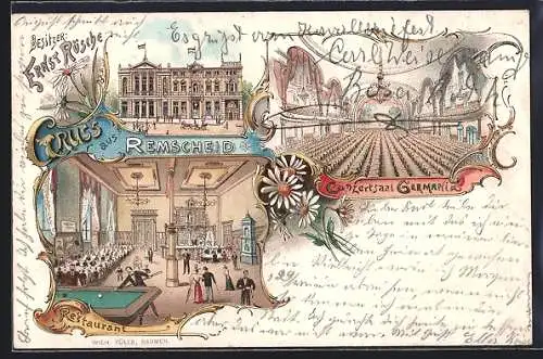 Lithographie Remscheid, Restaurant und Konzertsaal Germania