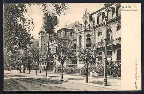 AK Karlsruhe, Bürgerhäuser an der Westendstrasse