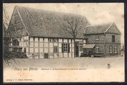 AK Hörste / Westf., Bäckerei u. Schenkwirtschaft v. Heinrich Gerhold, Restaurant
