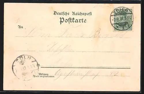 Lithographie Trier, Gasthaus Schneidershof, Ortsansicht