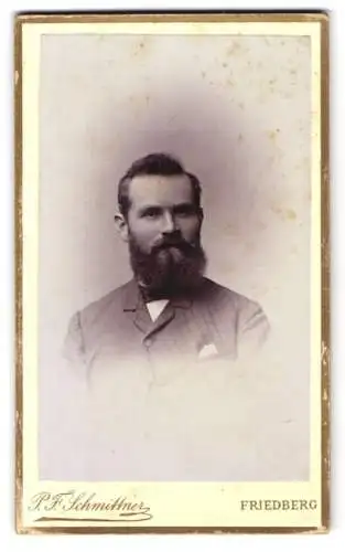 Fotografie P. F. Schmittner, Friedberg, Metzgergasse 11, Porträt eines bärtigen Mannes
