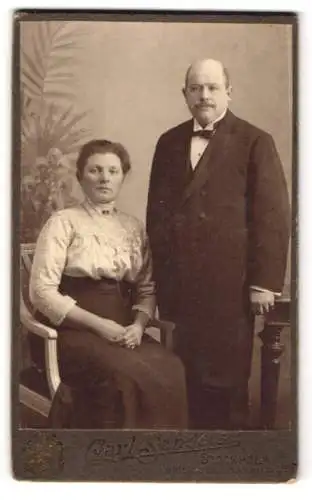 Fotografie Carl Sandels, Stockholm, Biblioteksgatan 4, Porträt eines Paares