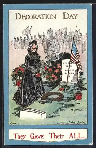 Präge-AK Decoration Day, They gave their all