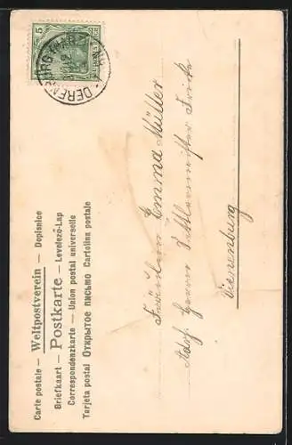 AK Kind mit Sektkorb stösst zu Neujahr an